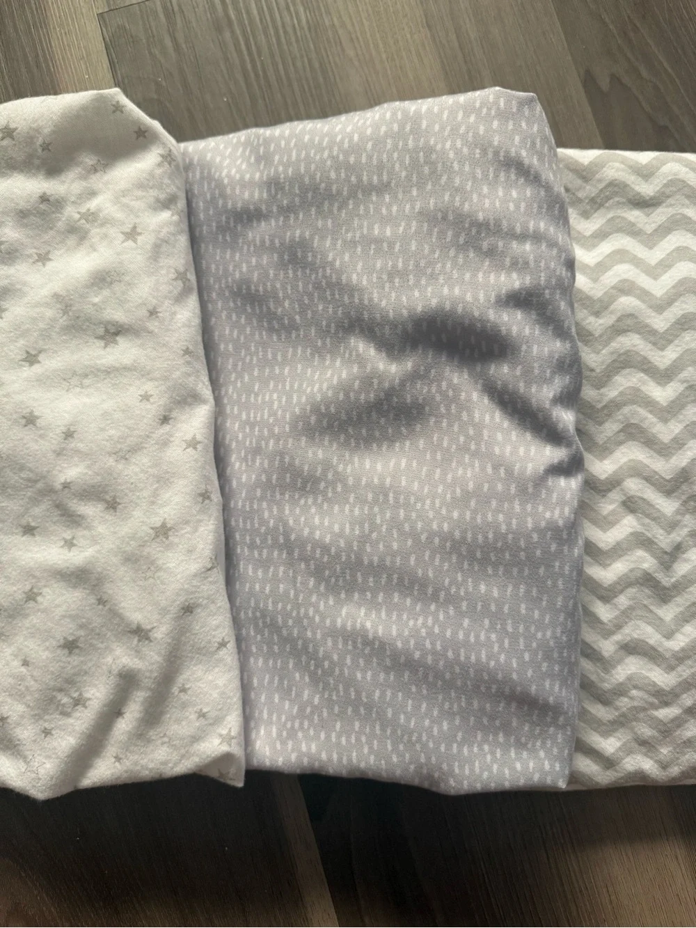 Gray and white crib sheets